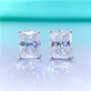 Boucles d'oreilles en moissanite à la mode pour femmes de haute qualité Bling Diamond Radiant Cut 1 Carat