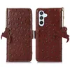 Magnetiskt äkta läderfoliotelefonfodral för iPhone 14 13 Pro Max Samsung Galaxy S23 Ultra S22 A25 A54 5G Google Pixel 8 8Pro 7A Sony Xperia 1 5 10 Ostrich Wallet Shell