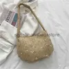 Épaule été nouvelle paille tissée 2023 édition coréenne petite fée à la mode un seau avec texture dentelle broderie fourre-tout sacs élégants sacs à main