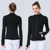 2024 lu lu lemen Automne Hiver Nouvelle Veste À Fermeture Éclair Vêtements De Yoga À Séchage Rapide À Manches Longues Trou De Pouce Formation Course Femmes Slim Fitness Manteau