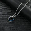 Pendant Necklaces Fashion Geometry 3-Color Circle Necklace Stainless Steel Blue Black Rose Gold Couple Men's Party Jewelry Gifts