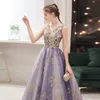 新しいプラスサイズPueple Sparkly Speecly Prom Dresses Long Lace Up Sexy Blingbling Gold Invinence Elegant V Neck Tail Party Gowns Women Formal Dress 403