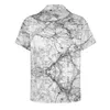 Camisas casuais masculinas preto e branco mármore natural camisa de praia moderna textura falsa mármores havaianas homens tendências blusas top plus size