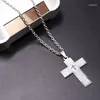 Colliers pendants vintage catholique St. Benedict Exorcist charme bible croix en acier inoxydable Collier bricolage bijoux chrétien Craft P977