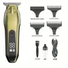 Tondeuse à cheveux Zero Gapped Tondeuse à cheveux sans fil Kit de toilettage de coupe de cheveux professionnel pour hommes Machine de coupe de cheveux rechargeable avec affichage à LED