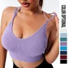 Yoga Outfit Professionnel Push Up Soutien-Gorge Sans Bretelles Running Top Pour Fitness Sexy Crop Sport Wear Côtelé Gym Sous-Vêtements Femmes