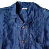 Chemises décontractées pour hommes KAPITAL 24SS japonais rétro teint en bleu tanin Denim coton impression poche chemise à manches courtes