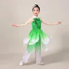 Bühnenkleidung Yangko-Kleidung für Mädchen, altes chinesisches Kostüm, klassischer Stil, Hanfu-Tanz, Regenschirm, Fan-Show, Auftritt