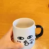 Kubki Kreatywne kreskówki Ceramiczne Mleko Ceramiczne Puchar Osobowość Osobowość Handgrip Kubek śniadaniowy Koreański Styl Stylowy Kawa Kawa