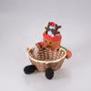 Christmas Decorations Santa Snowman Candy Bamboo Basket Gift Supplies Festive Atmosphere Decoration