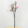 Decorative Flowers 3D Real Touch High Simulation Magnolia Artificial Silicone Flower Hand Feel / Felt Quality Magnolias Orchids