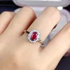 Anelli a grappolo MeiBaPJ Natural Old Burning Ruby Gemstone Fashion Ring per le donne Real 925 Sterling Silver Fine Wedding Jewelry