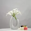 Dekorativa blommor 20 datorer konstgjorda vita calla lily med mjuka latexmaterial för hemköksdekoration