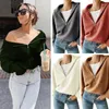 Women's Sweaters European And American Style Knitted Sweater Coat Women Tops Short Jacket Personalized Fashion Trend Knit Shirt