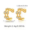 designer earrings for woman Cross-border popular ear piercing ear clip high-end sense small zircon inlaid C-shaped small ear bone clip brass plated 18K real gold