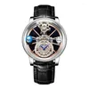 Orologi da polso Edizione limitata Celestial Tourbillon Orologio in pelle impermeabile Star Dome Leisure Uomo Multifunzionale Rotary