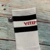 White Black Striped Soccer Socks Men Women High Quality VTM Socks Streetwear Couples T230806