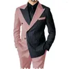 Costumes pour hommes Casual Two Piece Splice Contrast Suit Business Dress Wedding Ceremony Clothing
