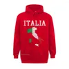 Męskie bluzy z kapturem Italia Włochy Flaga Mapa włoska włoska z kapturem z kapturem Rife Man Streetwear Street Tops koszulki Bawełniane drukowane