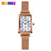 SKMEI Relógios de Quartzo Feminino Luxo Moda Relógio Casual Pulseira de Couro RosaGold Vestido Lady Montre Girls Relogio Feminino 1764