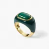 French Ins High Grade Natural Malachite White Fritillary Drop Glaze Ring Niche Simple Fashion Luxury Charm Trendy Jewelry