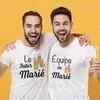 Camiseta Masculina Noivo Despedida de Solteira Camiseta Equipe Estampado com Letra Gráfico Camiseta Marido Casamento Padrinho Roupas Masculinas Tops Camisetas