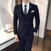 Abiti da uomo Uomo di alta qualità Business Stripe Slim Fit Abito da sposa Smoking dello sposo 3 pezzi Set Giacca da ballo Pantaloni Gilet Cappotto Pantaloni