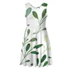 Casual Dresses Ladies Summer Tank Dress Floral Print V Neck ärmlöst Midi Beach Womens Fashion 2023 Sundress med fickor