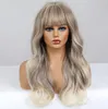 Long Wavy 150% 13*4 Spets fram peruk för kvinnor lätt blond ombre peruk