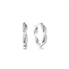 Boucles d'oreilles créoles en argent Sterling 925 torsion du destin tressé pour les femmes bijoux fins cadeau de fête Brincos en gros