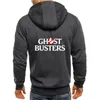 هوديز الرجال 2023 Men Ghostbusters فيلم الربيع والخريف Fleece Zipper Print Hoodes Hip Hop Streetwear Cardigan zip Up Sweatshirts Tops