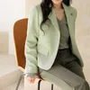 Costumes pour femmes femmes blazers décontractés Style coréen simple boutonnage à manches longues costume veste dames mode lâche Simple bureau Blazer