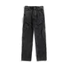 Jeans pour hommes coutures irrégulières neige lavé Denim en détresse Slim hommes noir jambe droite pantalon haute rue à la mode homme vêtements