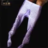 Pantaloni da uomo Sexy da uomo oleoso Leggings amichevoli per la pelle liscia Linea verticale sul retro Collant da yoga da ballo attillati super elastici