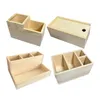 Storage Boxes Wooden Makeup Organizer Multifunction Household For Kitchen Desk Bedroom