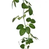 Dekorative Blumen 195cm Hausgarten Dekor Hochzeitsbogendekorationspflanzen Vine Fake Rattan Rose Blatt Girlandblätter Reben grüner Efeu