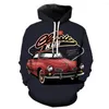 Heren Hoodies Vintage Cartoon Auto Sweatshirts Lange mouw Mode 3D Print Grappig Casual Tops 2023 Streetwear Cool Tieners