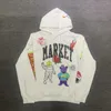 23SS 3D Cartoon Muster Drucken Markt Hoodie Männer Frauen EU Größe 100% Baumwolle Markt Sweatshirt High Street Herbst Winter T230807