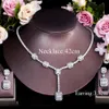 Ensembles de bijoux de mariage ThreeGraces géométrique carré boucles d'oreilles collier brillant zircon cubique cristal ensemble de mode pour les femmes cadeau de fête TZ651 230804