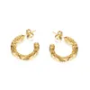 Stud Earrings Jewelry Simple Elegance Retro Twist C- Type Ear Ring Stainless Steel For Women