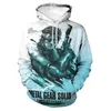 Jeu à capuche masculin Mgs Metal Gear Solid Men Femmes Automne Fashion Streetwear Pillovers 3D Imprimer des vêtements à manches longues surdimensionnées pour