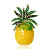 Broscher ananas strass frukt smycken kvinnor passar hattar klipp modestil brosch gula växt stift tillbehör