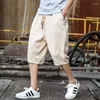 Calças masculinas estilo chinês Harem Men 2023 na panturrilha Joggers Streetwear Casual Beach Linen Shorts Sweatpants For
