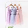 Robes de fille d'été nouvelles filles paillettes étoile arc-en-ciel robes de fronde maille gonflée filles robe de fête d'anniversaire enfant en bas âge bébé photo robe de princesse 16T x0806