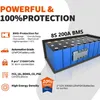 Bluetooth 24V 300Ah LiFePO4 Batterie 200Ah 140Ah Lithium Batteri 6000+ Cycles 7KW Pour RV Bateau Solaire-10 Ans de Garantie Aucune Taxe