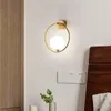 Lampada da parete Nordic Glass Ball LED Bianco Lampe semplice per soggiorno Camera da letto Interno Apparecchio di illuminazione per esterni Decorazione