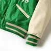 Jaquetas Masculinas Hip Hop Masculina Jaqueta de Beisebol Casual Verde Pesado Indústria Letra Bordado Bomber Inverno Retro Moda Outerwear 230804