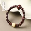 Strand Natural Small Leaf Red Sandalwood Green Hand Chain High Rise Armband Square Sugar Bead Running Ring Par