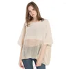 Cachecóis feminino primavera outono xale senhora tricô t-shirt oco envoltório pulôver de cor sólida suéter solto outono poncho atacado drop ship