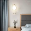 Lampada da parete Nordic Glass Ball LED Bianco Lampe semplice per soggiorno Camera da letto Interno Apparecchio di illuminazione per esterni Decorazione